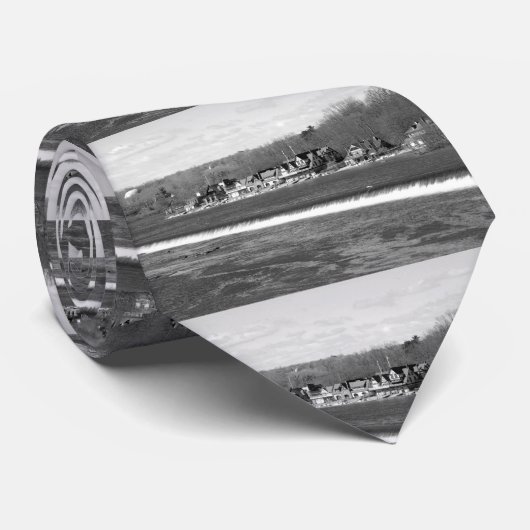 Boathouse Row winter b/w Stropdas (Opgerold)