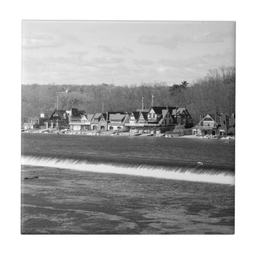 Boathouse Row winter b/w Tegeltje (Voorkant)