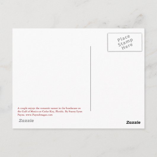 Boathouse Sunset Briefkaart (Achterkant)