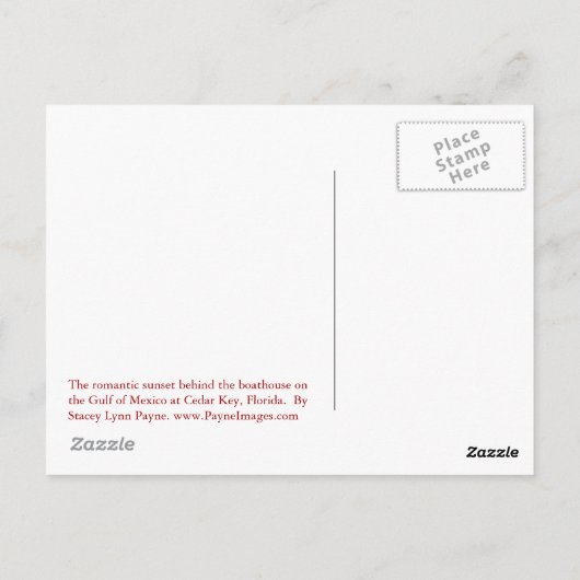 Boathouse Sunset Briefkaart (Achterkant)