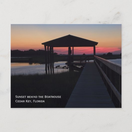 Boathouse Sunset Briefkaart (Voorkant)