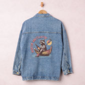 Boatin-and-floatin' Retro Funny Raccoon Denim Jacket (Hangar)