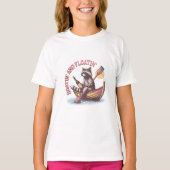 Boatin-and-floatin' Retro Funny Raccoon T-shirt (Voorkant)