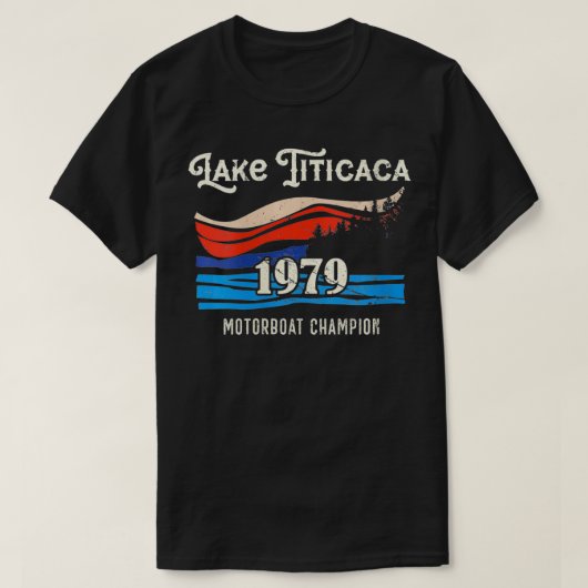  Boating 1979 Lake Titicaca Motorbo T-shirt (Design voorkant)