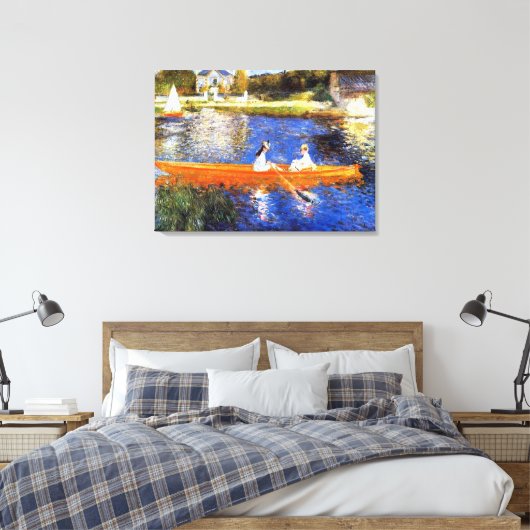 Boating aan de Seine River Renoir Fine Art Canvas Afdruk (Insitu (Slaapkamer))