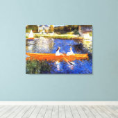 Boating aan de Seine River Renoir Fine Art Canvas Afdruk (Insitu (Houten vloer))