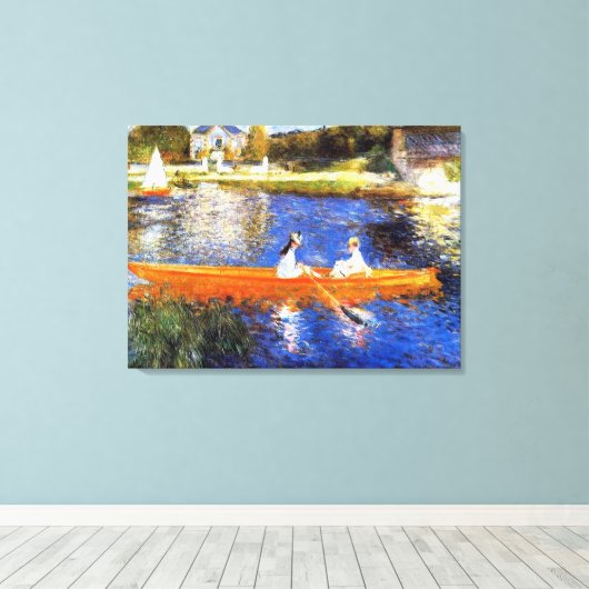 Boating aan de Seine River Renoir Fine Art Canvas Afdruk (Insitu (Houten vloer))