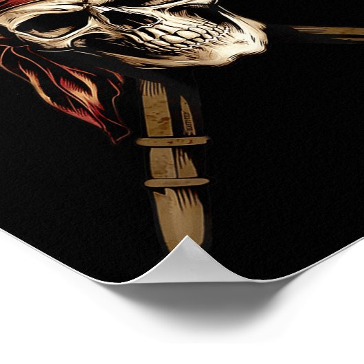 Boating Captain Pirate Flag Skull Crossbones Sword Poster (Hoek)