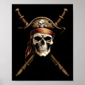Boating Captain Pirate Flag Skull Crossbones Sword Poster (Voorkant)