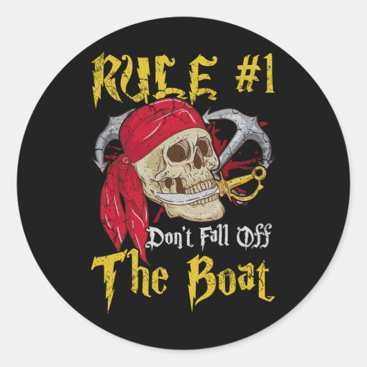 Boating Captain Pirates Fun Pirate Dont Herfst Off Ronde Sticker (Voorkant)