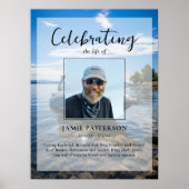 Boating Captain Viering van het Leven Foto Begrafe Poster (Voorkant)
