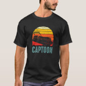Boating Captoon Pontoon Tritoon Kapitein Pontoon B T-shirt (Voorkant)