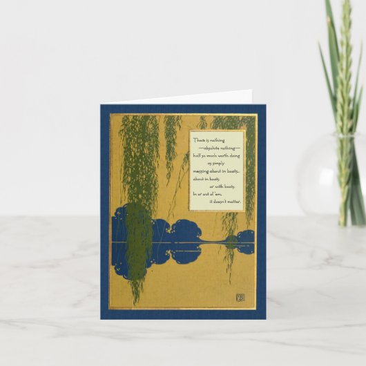 Boating Card with Wind in the Willows Quotation Kaart (Voorkant)