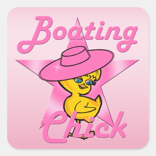 Boating Chick #8 Vierkante Sticker (Voorkant)