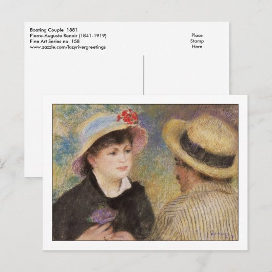 Boating Couple door Pierre Auguste Renoir Briefkaart (Voorkant / Achterkant)