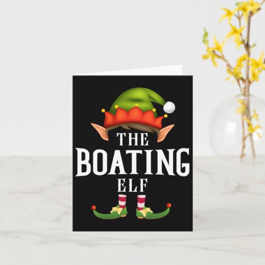 Boating Elf Groep Grappig Kerstfeest Pyjama Party Kaart (Gele Bloem)