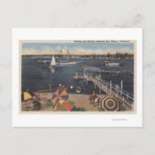 Boating en zwemmen op Newport Bay Briefkaart (Voorkant)