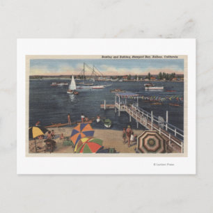 Boating en zwemmen op Newport Bay Briefkaart