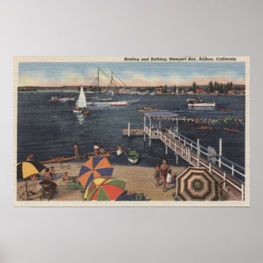 Boating en zwemmen op Newport Bay Poster (Voorkant)