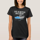 Boating For Men Women Boat Captain Boater Pontoon T-shirt (Voorkant)