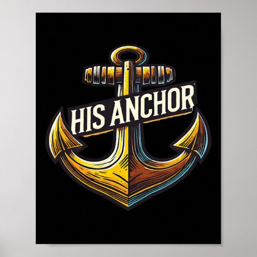Boating Husband His Anchor Women Matching Couple Poster (Voorkant)