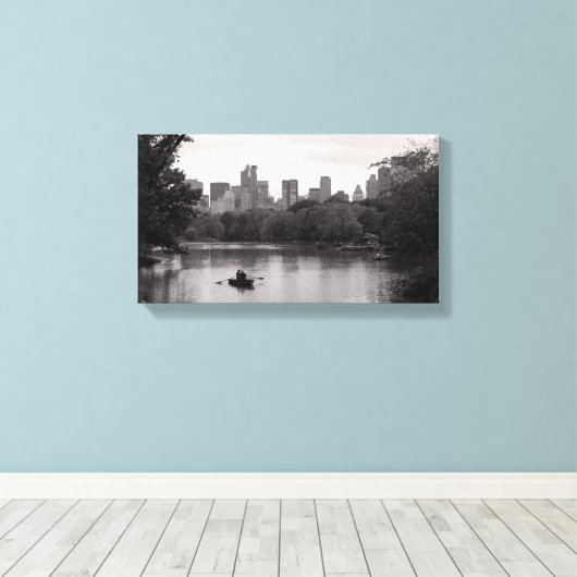 Boating in Central Park NYC (Canvas) Canvas Afdruk (Insitu (Houten vloer))