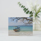 Boating in de tropen briefkaart (Staand voorkant)