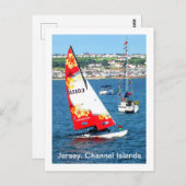 Boating in Jersey, Kanaaleilanden Briefkaart (Voorkant / Achterkant)