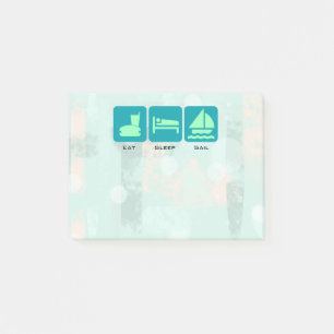 Boating Life - Eat Sleep Sail on Green Background Post-it® Notes