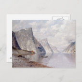 Boating op een Noorse Fjord (olie op canvas) Briefkaart (Voorkant / Achterkant)