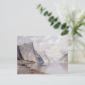 Boating op een Noorse Fjord (olie op canvas) Briefkaart (Staand voorkant)