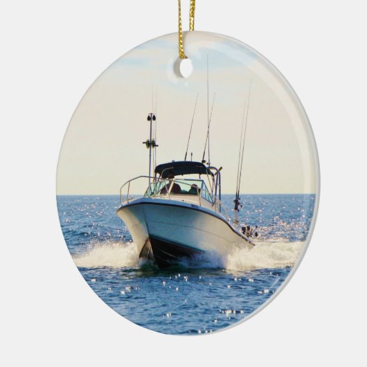 Boating op het meer keramisch ornament (Links)