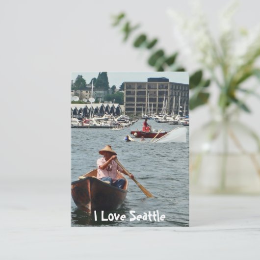 Boating op het meer van de Unie Briefkaart (Staand voorkant)