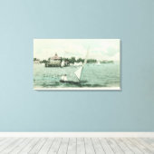 Boating op San Francisco BayAlameda, CA Canvas Afdruk (Insitu (Houten vloer))