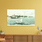 Boating op San Francisco BayAlameda, CA Canvas Afdruk (Insitu (Woonkamer))