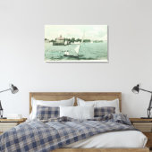 Boating op San Francisco BayAlameda, CA Canvas Afdruk (Insitu (Slaapkamer))