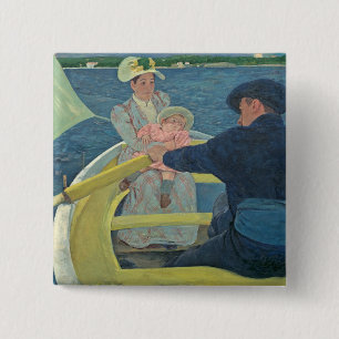 Boating Party, 1893-94 (olie op canvas) Vierkante Button 5,1 Cm
