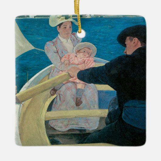 Boating Party van Mary Cassatt,  Fine Art Keramisch Ornament (Voorkant)