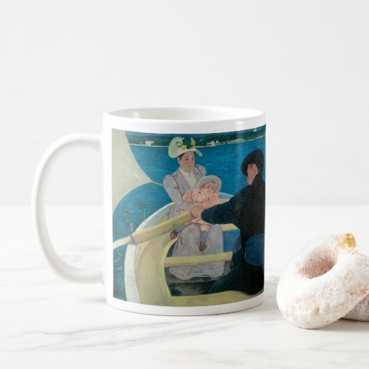 Boating Party van Mary Cassatt, Fine Art Koffiemok (Met donut)