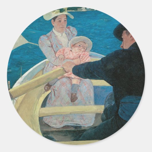 Boating Party van Mary Cassatt,  Fine Art Ronde Sticker (Voorkant)