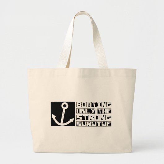 Boating Survive Grote Tote Bag (Voorkant)