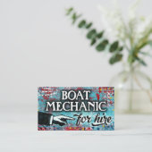 Boatmechanisme voor hire Visitekaartjes - blauw ro (Staand voorkant)