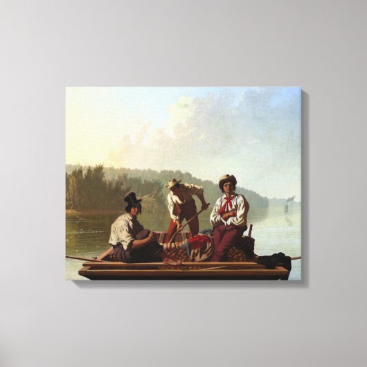 Boatmen op de Missouri Canvas Afdruk (Voorkant)