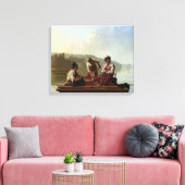 Boatmen op de Missouri Canvas Afdruk (Insitu (Woonkamer))