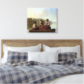 Boatmen op de Missouri Canvas Afdruk (Insitu (Slaapkamer))