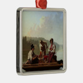 Boatmen op de Missouri Metalen Ornament (Rechts)
