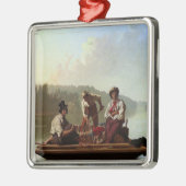 Boatmen op de Missouri Metalen Ornament (Links)