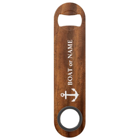 Boatnaam Klassieke ankerhoutstijl Speed Flessenopener (Voorkant)