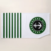 Boatnaam Nautical Anchor Stars Forest Green Strandlaken (Voorkant)