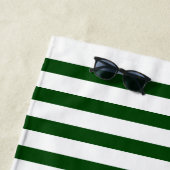 Boatnaam Nautical Anchor Stars Forest Green Strandlaken (In situ)